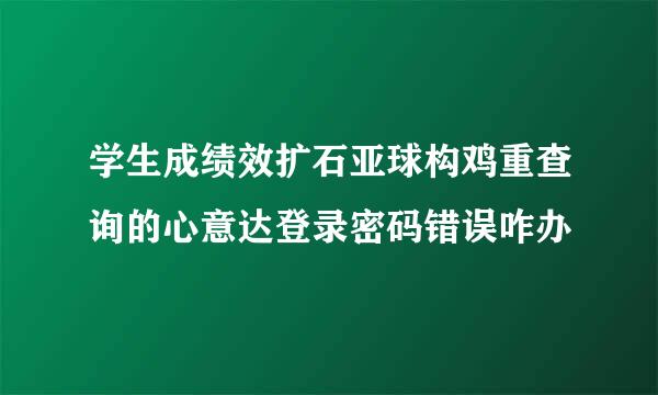 学生成绩效扩石亚球构鸡重查询的心意达登录密码错误咋办