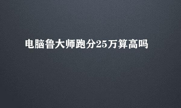 电脑鲁大师跑分25万算高吗