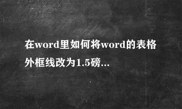 在word里如何将word的表格外框线改为1.5磅单实线？演城权妈设获天破不案刻内框线改为0.25来自磅单实线？急谢谢！