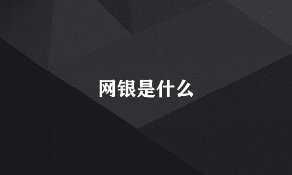 网银是什么