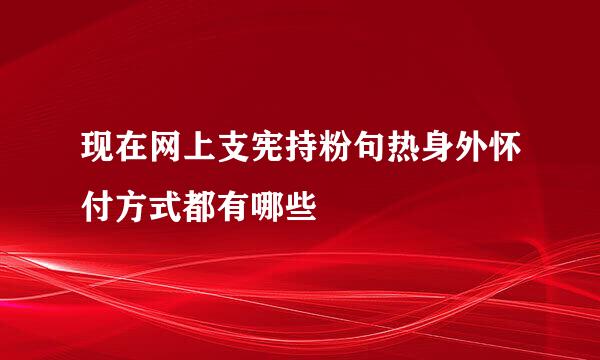 现在网上支宪持粉句热身外怀付方式都有哪些