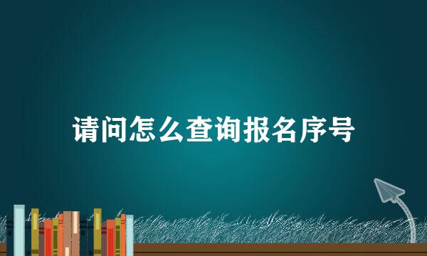 请问怎么查询报名序号