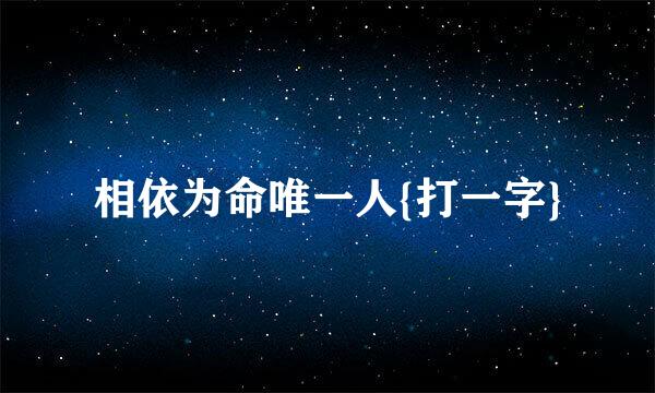 相依为命唯一人{打一字}