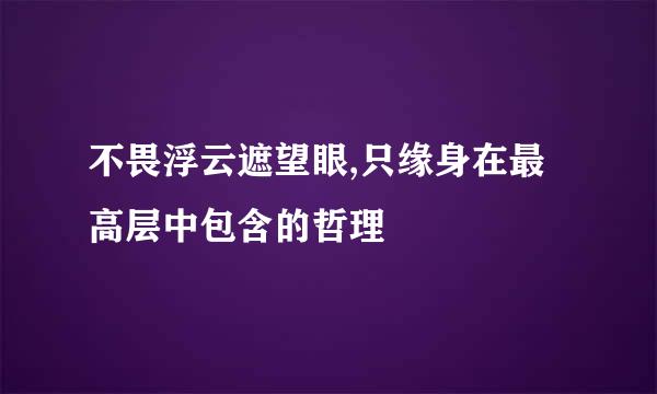 不畏浮云遮望眼,只缘身在最高层中包含的哲理