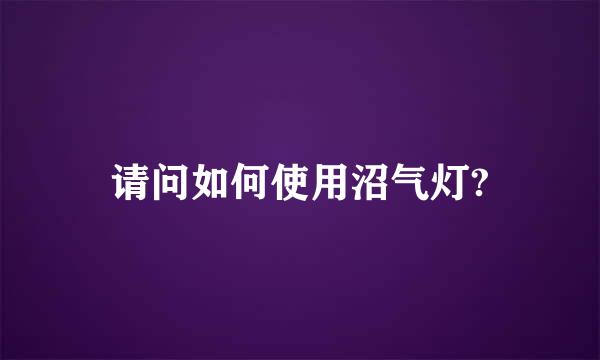 请问如何使用沼气灯?