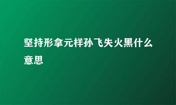 坚持形拿元样孙飞失火黑什么意思