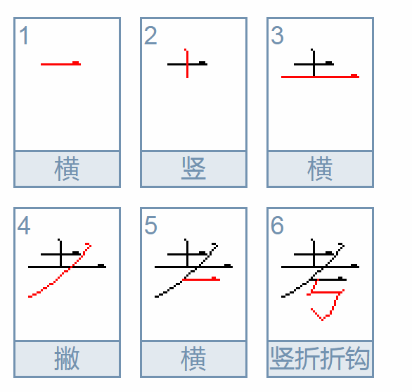 “考”字的笔顺