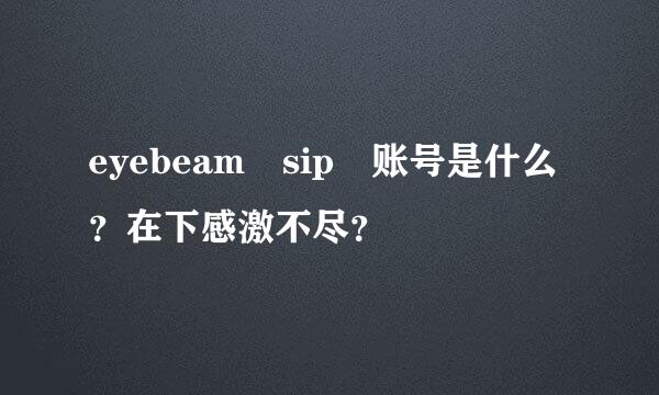 eyebeam sip 账号是什么？在下感激不尽？