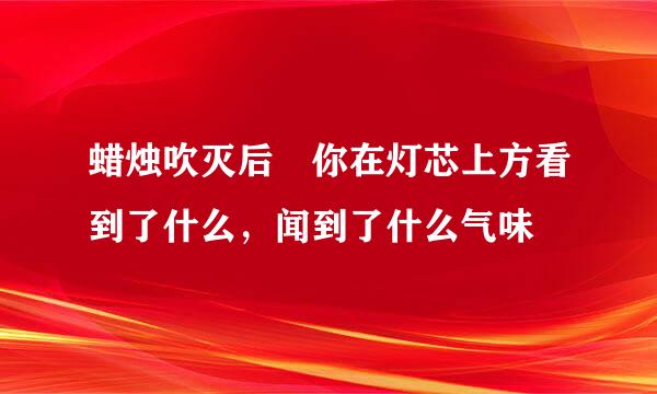 蜡烛吹灭后 你在灯芯上方看到了什么，闻到了什么气味