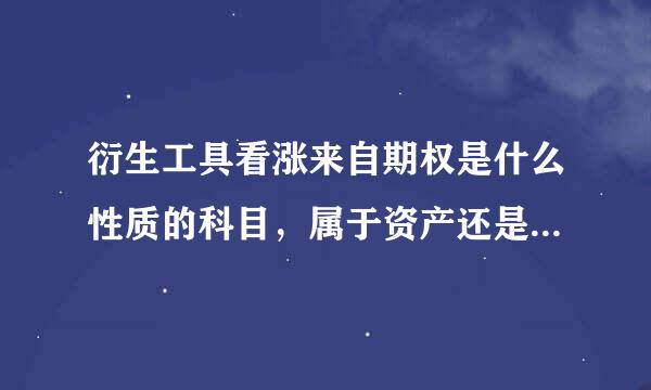 衍生工具看涨来自期权是什么性质的科目，属于资产还是属于负债