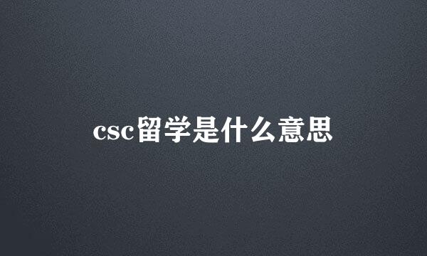 csc留学是什么意思