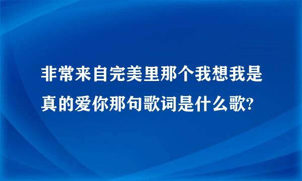 非常来自完美里那个我想我是真的爱你那句歌词是什么歌?