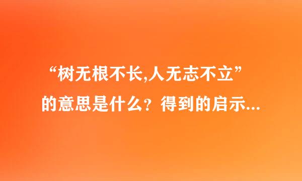 “树无根不长,人无志不立”的意思是什么？得到的启示是什么？