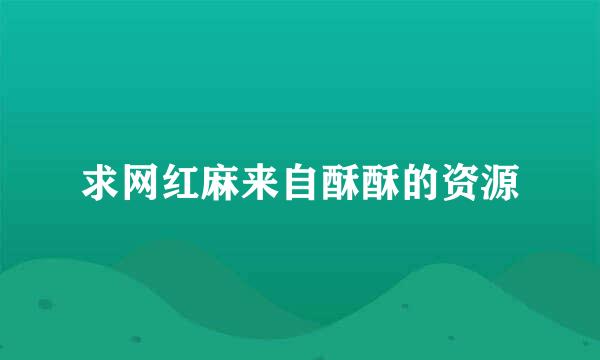 求网红麻来自酥酥的资源