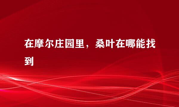 在摩尔庄园里，桑叶在哪能找到