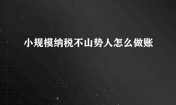 小规模纳税不山势人怎么做账