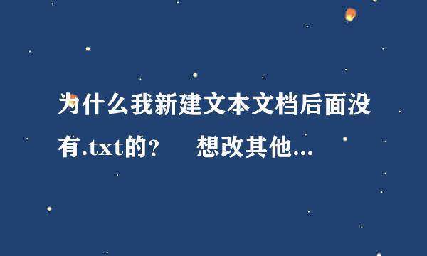 为什么我新建文本文档后面没有.txt的？ 想改其他格式怎么改？就算在名