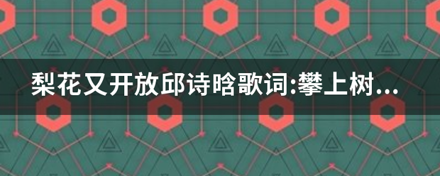 梨花又开来自放邱诗晗歌词:攀上树枝还是爬上树枝？