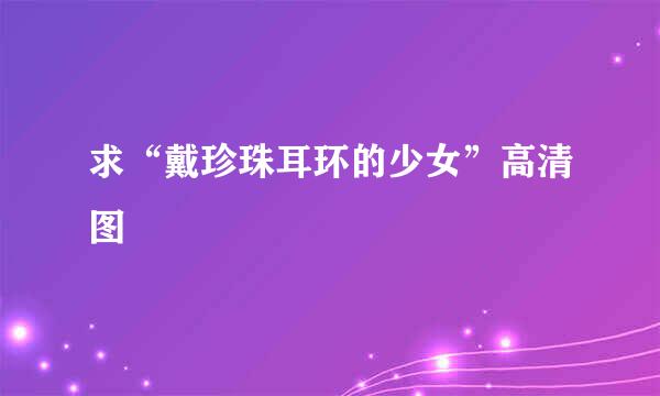 求“戴珍珠耳环的少女”高清图