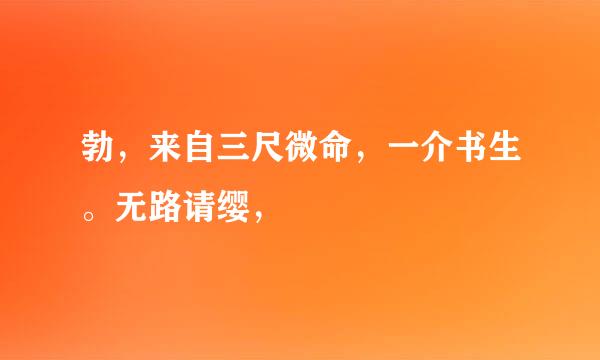 勃，来自三尺微命，一介书生。无路请缨，