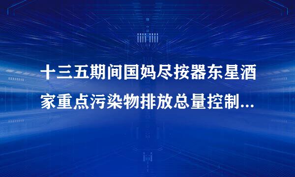 十三五期间国妈尽按器东星酒家重点污染物排放总量控制指标有哪些