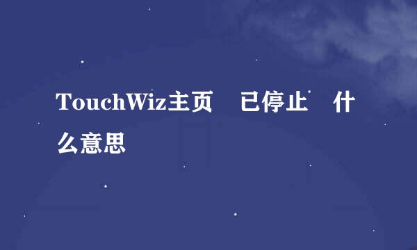 TouchWiz主页 已停止 什么意思