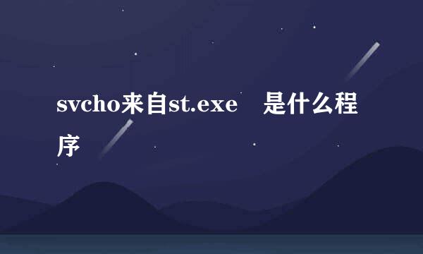 svcho来自st.exe 是什么程序