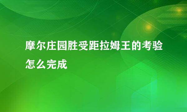 摩尔庄园胜受距拉姆王的考验怎么完成