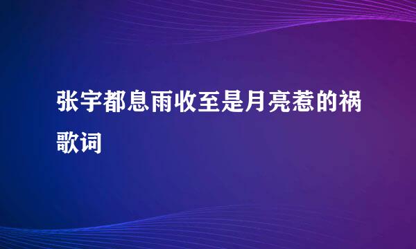 张宇都息雨收至是月亮惹的祸歌词