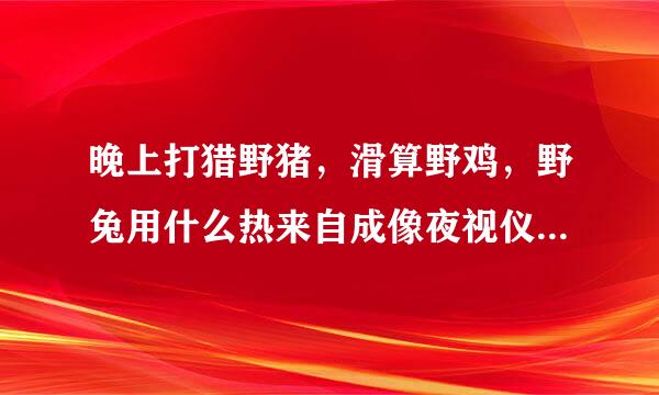 晚上打猎野猪，滑算野鸡，野兔用什么热来自成像夜视仪最实惠？