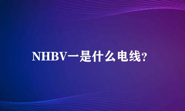 NHBV一是什么电线？