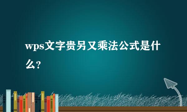 wps文字贵另又乘法公式是什么？