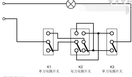 三开双控开关接线图