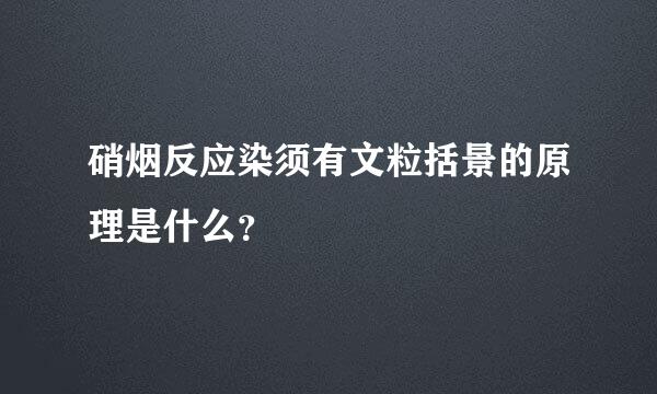 硝烟反应染须有文粒括景的原理是什么？