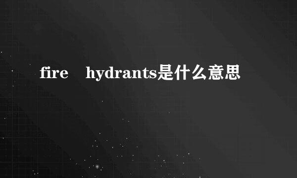 fire hydrants是什么意思