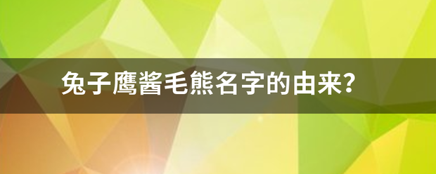 兔子鹰酱毛熊名字的由来？