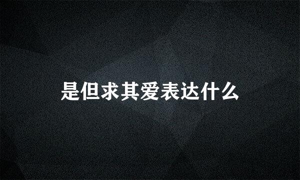 是但求其爱表达什么