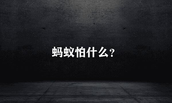 蚂蚁怕什么？