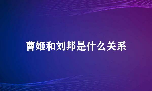 曹姬和刘邦是什么关系