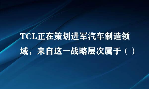 TCL正在策划进军汽车制造领域，来自这一战略层次属于（）