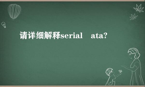 请详细解释serial ata?