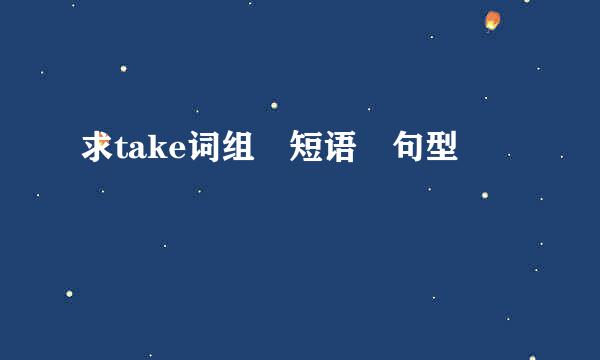 求take词组 短语 句型