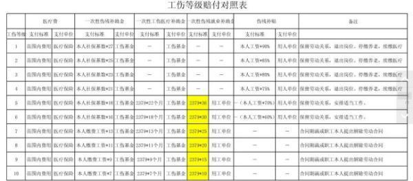 202宣0年工伤十级伤残赔偿标准