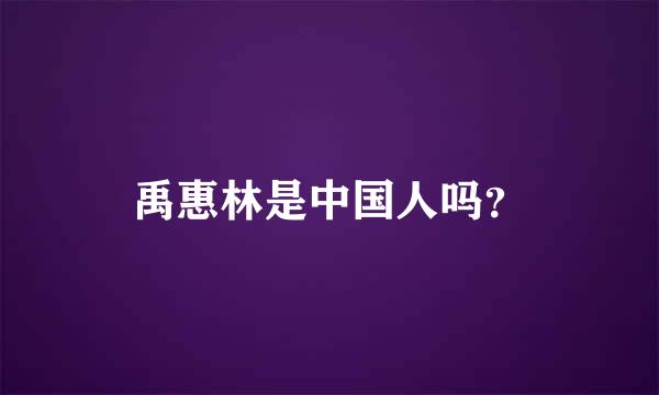 禹惠林是中国人吗？