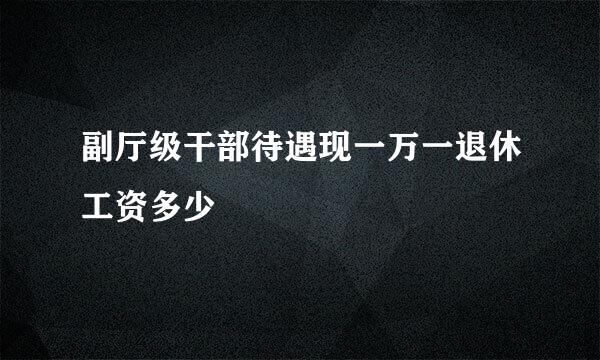 副厅级干部待遇现一万一退休工资多少