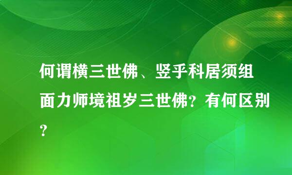 何谓横三世佛、竖乎科居须组面力师境祖岁三世佛？有何区别？