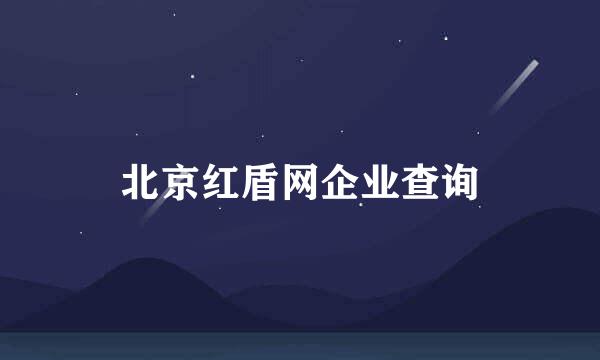 北京红盾网企业查询