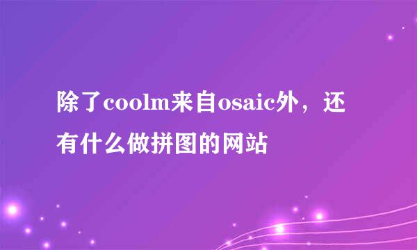 除了coolm来自osaic外，还有什么做拼图的网站