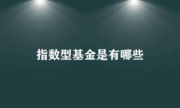 指数型基金是有哪些