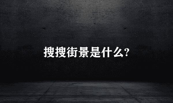 搜搜街景是什么?